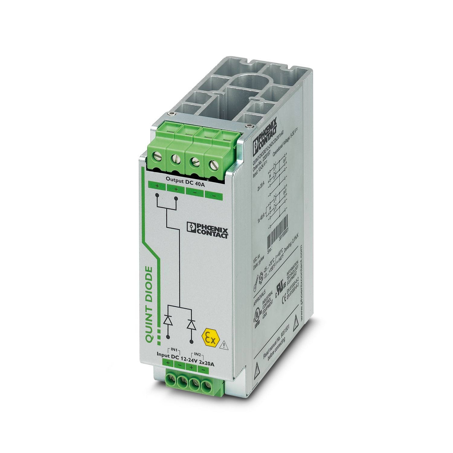 Phoenix Contact QUINT-DIODE/12-24DC/2X20/1X40 Redundancy Module